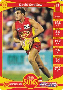 2014 Team Zone AFL Team #86 David Swallow Front